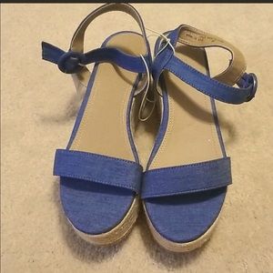 Loft denim wedge sandals